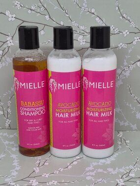 Mielle Babassu Shampoo + Avocado Hair Milk Bundle of 3